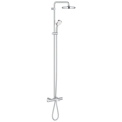 Coloana dus cu baterie si termostat Grohe New Tempesta Cosmopolitan 210, cu pipa cada
