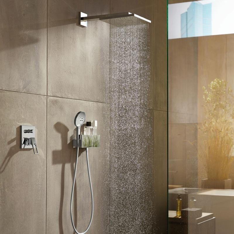 Palarie dus fix Hansgrohe Raindance E 300 Air, cu brat, montaj pe perete, 30x30 cm