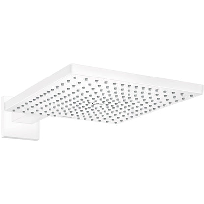 Palarie dus fix Hansgrohe Raindance E 300, cu brat, alb mat