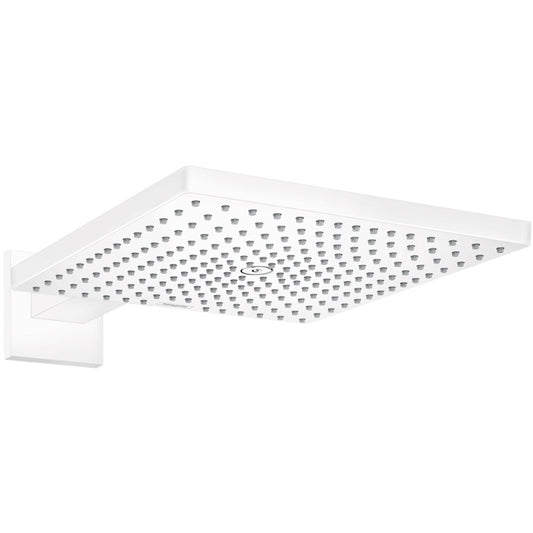 Palarie dus fix Hansgrohe Raindance E 300, cu brat, alb mat