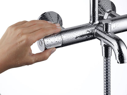 Coloana dus cu baterie si termostat Hansgrohe Vernis Blend Showerpipe 200