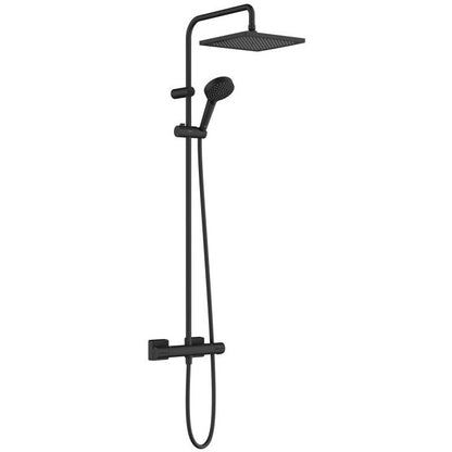 Coloana dus cu baterie si termostat Hansgrohe Vernis Shape 240, negru mat