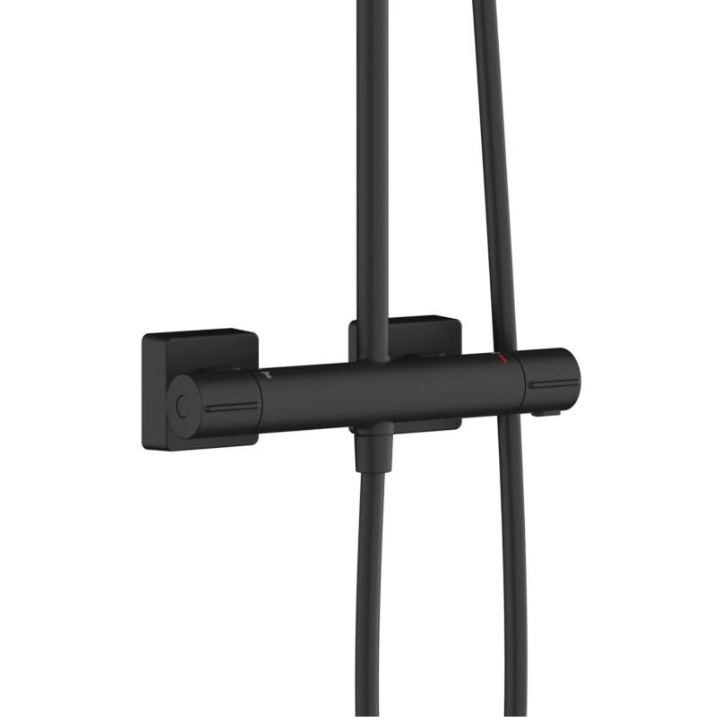 Coloana dus cu baterie si termostat Hansgrohe Vernis Shape 240, negru mat