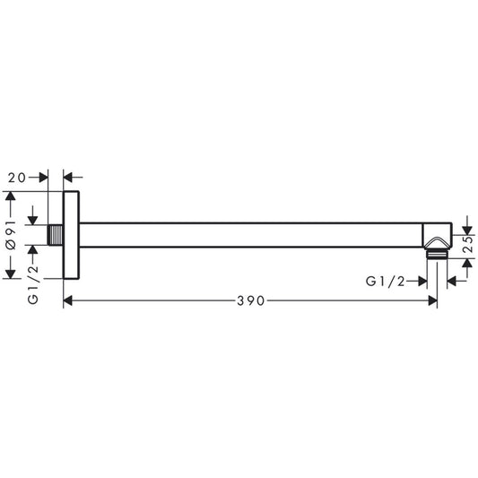 Brat dus fix Hansgrohe Axor, 39 cm