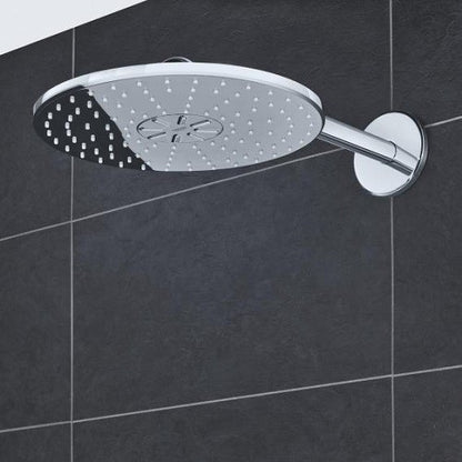Palarie dus fix Grohe Rainshower 310 SmartActive, Ø31 cm cu brat, montaj pe perete, crom