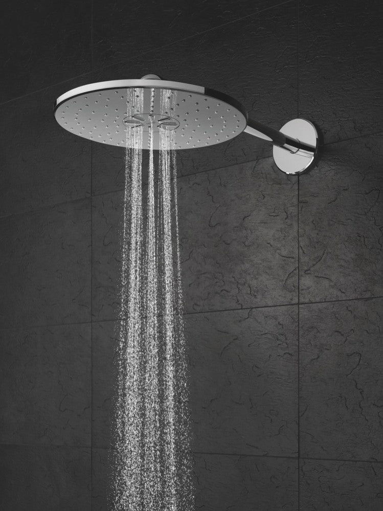 Palarie dus fix Grohe Rainshower 310 SmartActive, Ø31 cm cu brat, montaj pe perete, crom