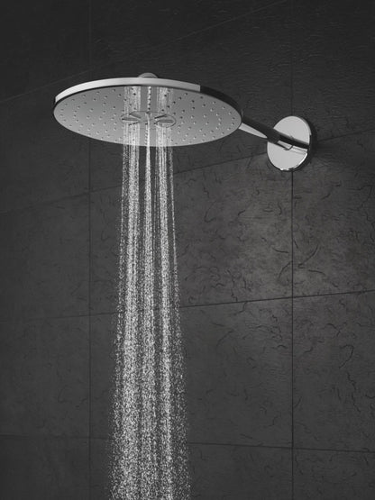 Palarie dus fix Grohe Rainshower 310 SmartActive, Ø31 cm cu brat, montaj pe perete, crom