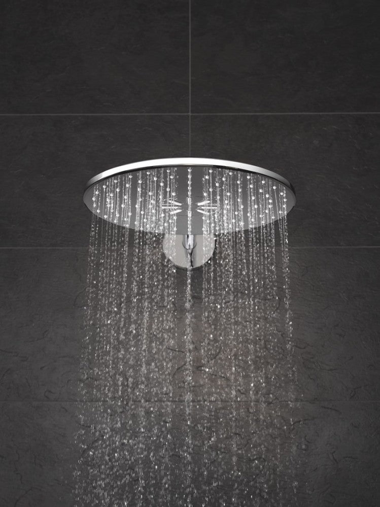 Palarie dus fix Grohe Rainshower 310 SmartActive, Ø31 cm cu brat, montaj pe perete, crom