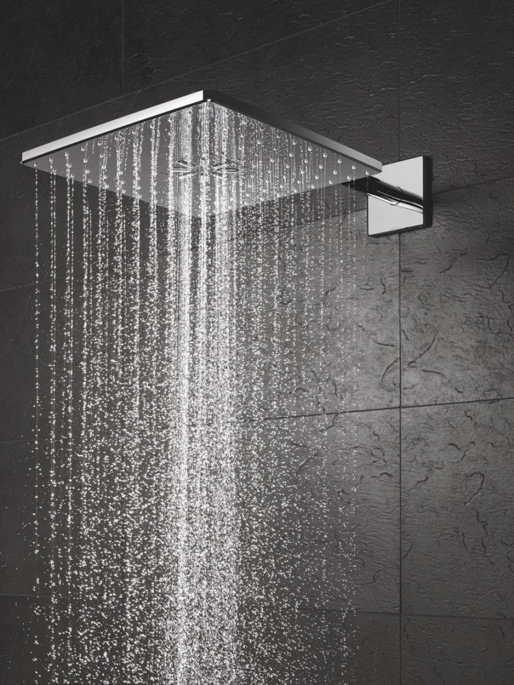 Palarie dus fix Grohe Rainshower 310 SmartActive Cube, cu brat 31x31 cm, crom