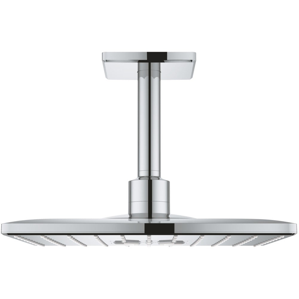 Palarie dus fix Grohe Rainshower 310 SmartActive Cube, 31x31 cm cu brat, montaj pe tavan, crom