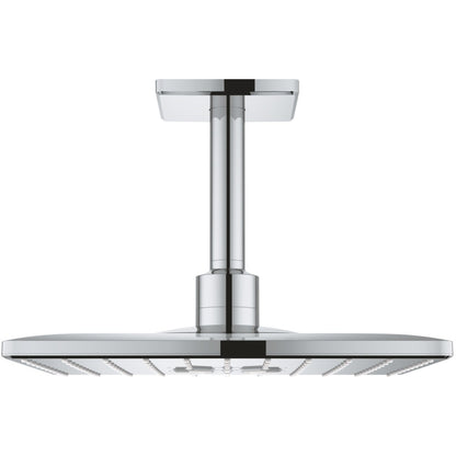 Palarie dus fix Grohe Rainshower 310 SmartActive Cube, 31x31 cm cu brat, montaj pe tavan, crom