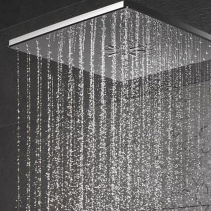Palarie dus fix Grohe Rainshower 310 SmartActive Cube, 31x31 cm cu brat, montaj pe tavan, crom