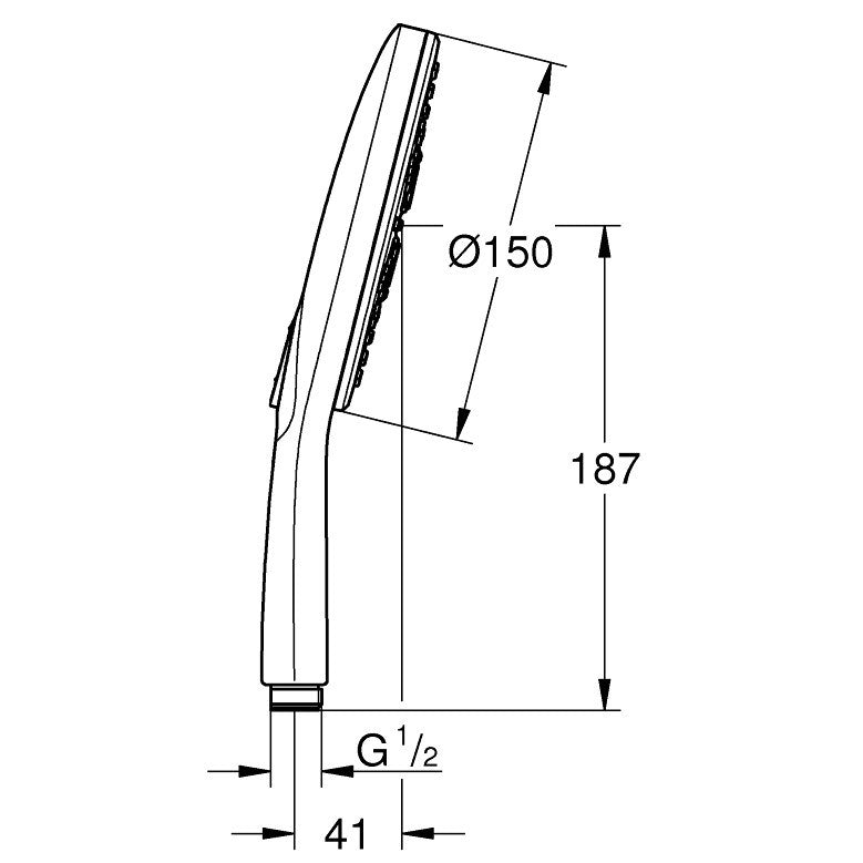 Para dus Grohe Rainshower SmartActive 150 cu 3 jeturi, crom
