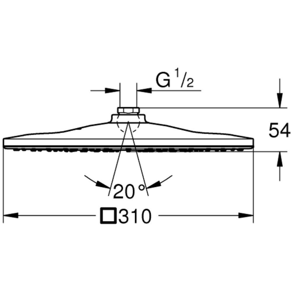 Palarie dus fix Grohe Rainshower Mono 310, 31x31 cm, crom