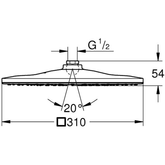 Palarie dus fix Grohe Rainshower Mono 310, 31x31 cm, crom