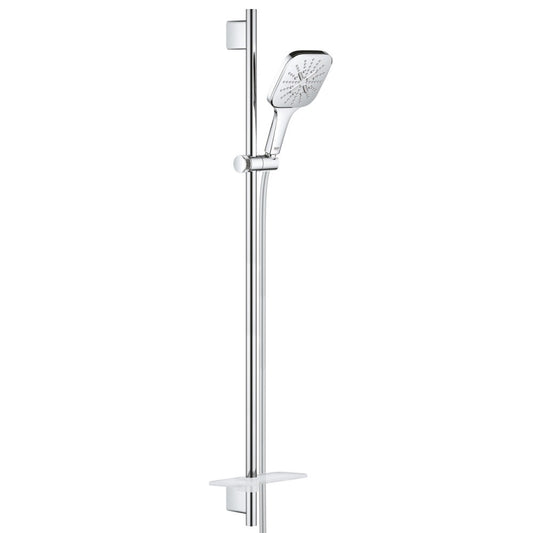 Grohe Rainshower Eco SmartActive 130 Cube Set dus cu bara 90 cm si savoniera, crom