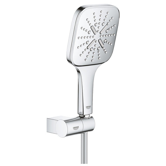 Grohe Rainshower Eco SmartActive 130 Cube Set dus cu suport reglabil, crom