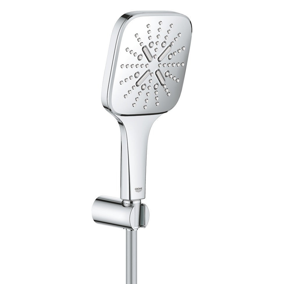Grohe Rainshower Eco SmartActive 130 Cube Set dus cu suport fix, crom