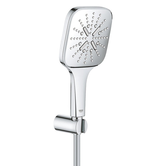 Grohe Rainshower Eco SmartActive 130 Cube Set dus cu suport fix, crom