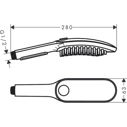 Para dus Hansgrohe DogShower pentru caini, negru mat