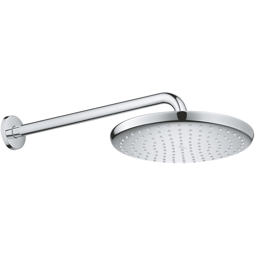 Palarie dus fix Grohe Tempesta 250, Ø25 cm cu brat, montaj pe perete