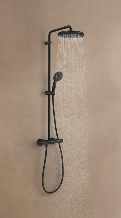 Coloana dus cu baterie si termostat Grohe Tempesta System 250, negru mat