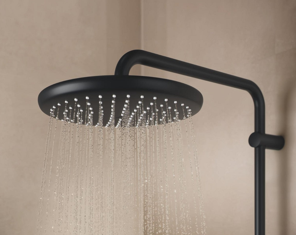 Coloana dus cu baterie si termostat Grohe Tempesta System 250, negru mat