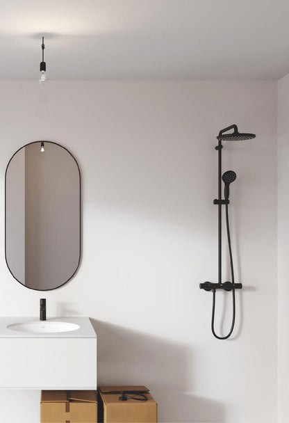 Coloana dus cu baterie si termostat Grohe Tempesta System 250, negru mat