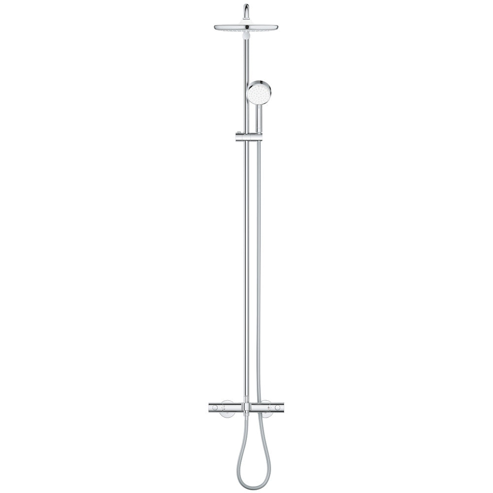 Coloana dus cu baterie si termostat Grohe Tempesta Cosmopolitan System 250 cu pipa cada