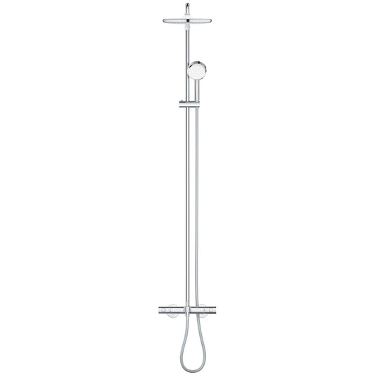 Coloana dus cu baterie si termostat Grohe Tempesta Cosmopolitan System 250 cu pipa cada