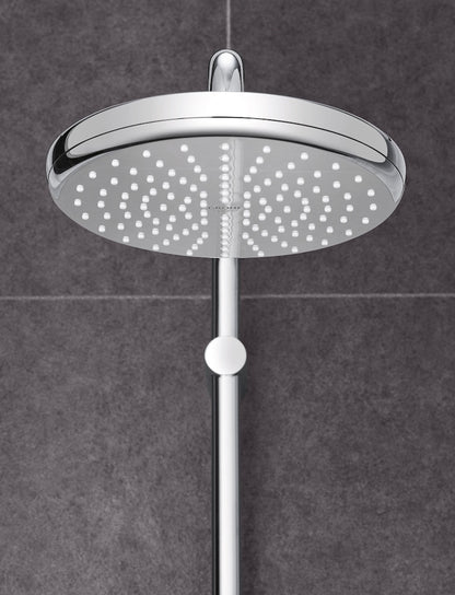 Coloana dus cu baterie si termostat Grohe Tempesta Cosmopolitan System 250 cu pipa cada