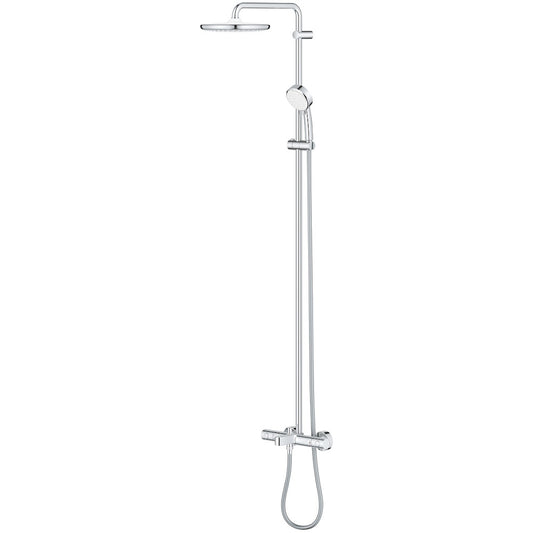 Coloana dus cu baterie si termostat Grohe Tempesta Cosmopolitan System 250 cu pipa cada