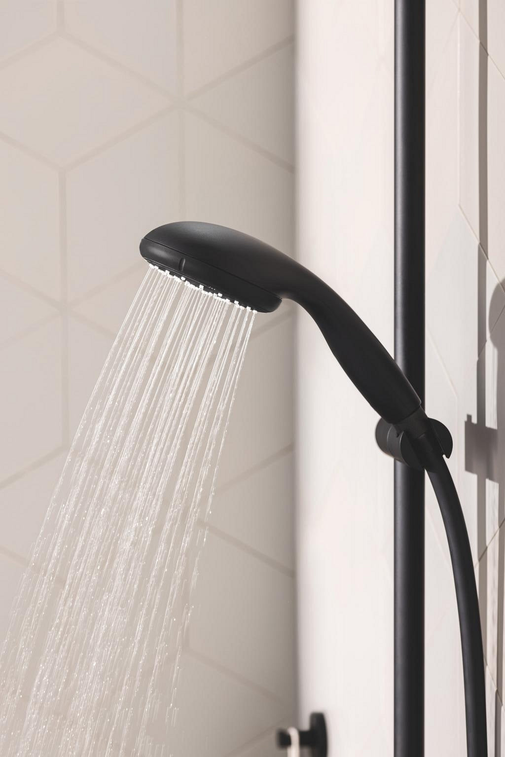 Coloana dus cu baterie si termostat Grohe Vitalio Start System 250, negru mat