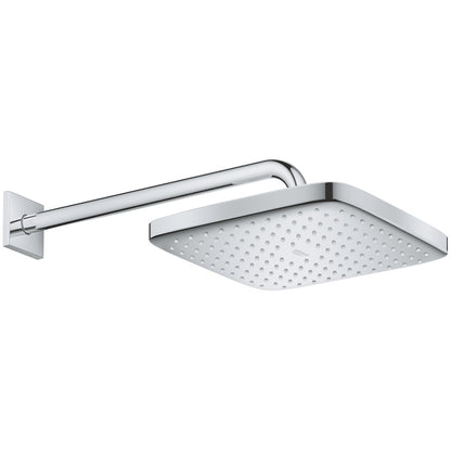 Palarie dus fix Grohe Tempesta 250 Cube, 25x25 cm cu brat, montaj pe perete