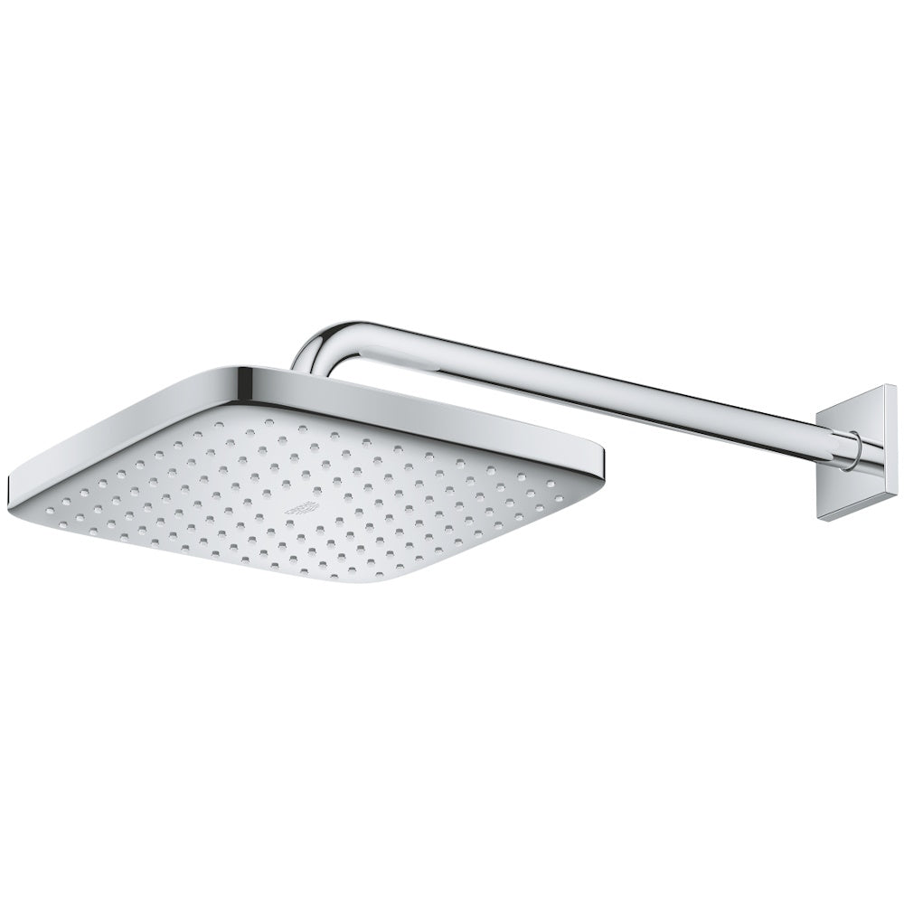 Palarie dus fix Grohe Tempesta 250 Cube, 25x25 cm cu brat, montaj pe perete