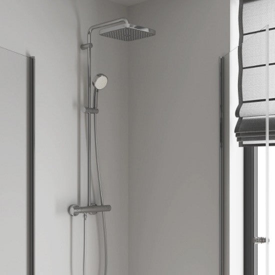 Coloana dus cu baterie si termostat Grohe Tempesta Cosmopolitan 250 Cube