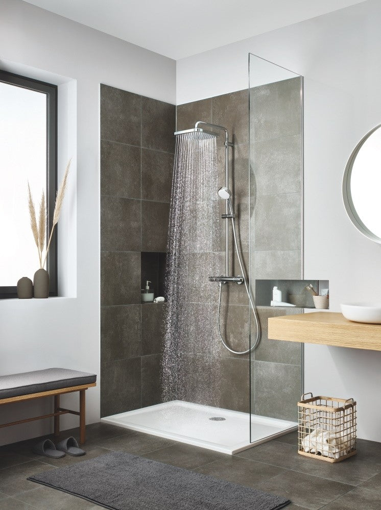 Coloana dus cu baterie si termostat Grohe Tempesta Cosmopolitan 250 Cube