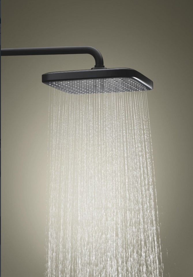 Coloana dus cu baterie si termostat Grohe Tempesta System 250 Cube , negru mat (phantom black)