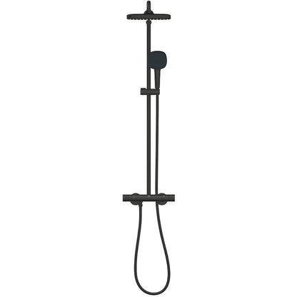 Coloana dus cu baterie si termostat Grohe Tempesta System 250 Cube , negru mat (phantom black)