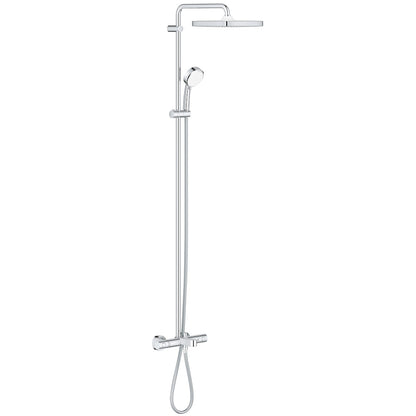 Coloana dus cu baterie si termostat Grohe Tempesta Cosmopolitan System 250 Cube cu pipa cada