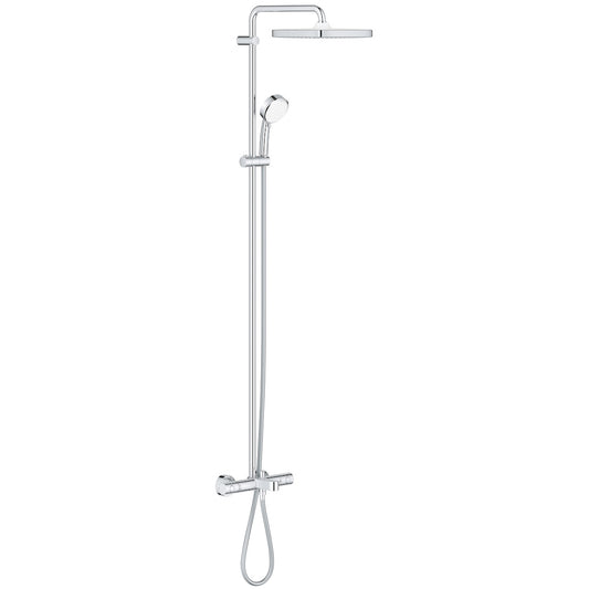Coloana dus cu baterie si termostat Grohe Tempesta Cosmopolitan System 250 Cube cu pipa cada