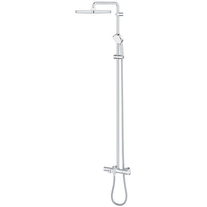 Coloana dus cu baterie si termostat Grohe Tempesta Cosmopolitan System 250 Cube cu pipa cada