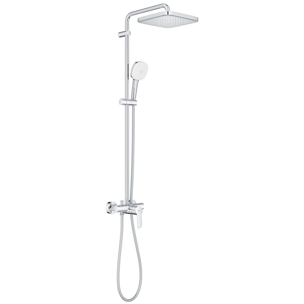 Coloana dus cu baterie fara termostat Grohe Tempesta System 250 Cube, crom