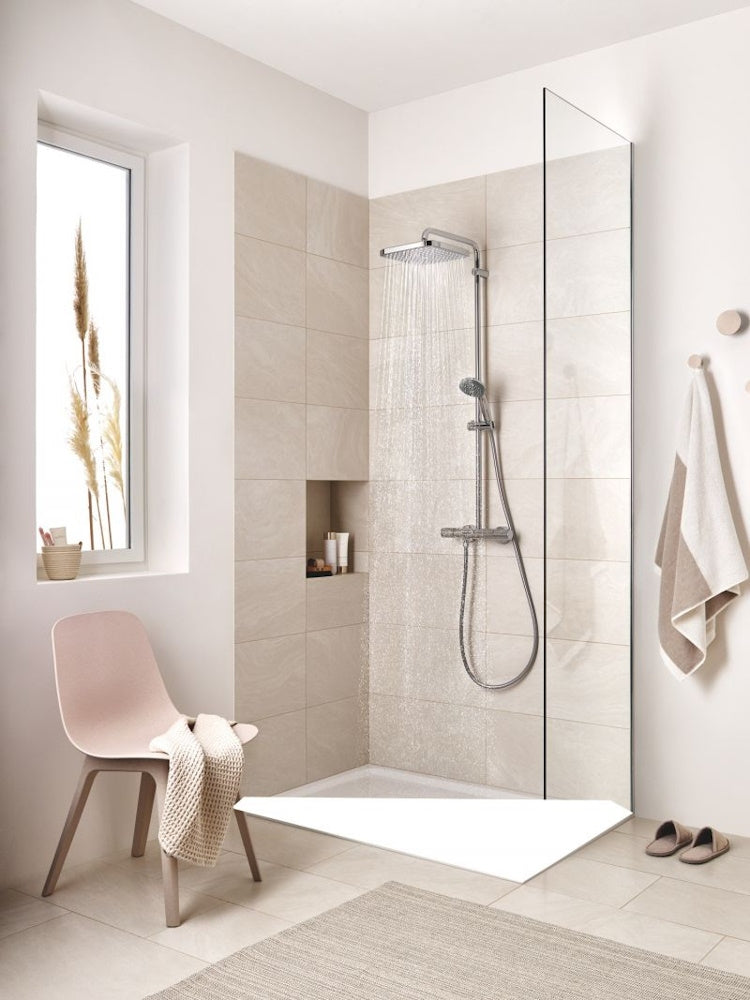 Coloana dus cu baterie si termostat Grohe Vitalio Start System 250 Cube