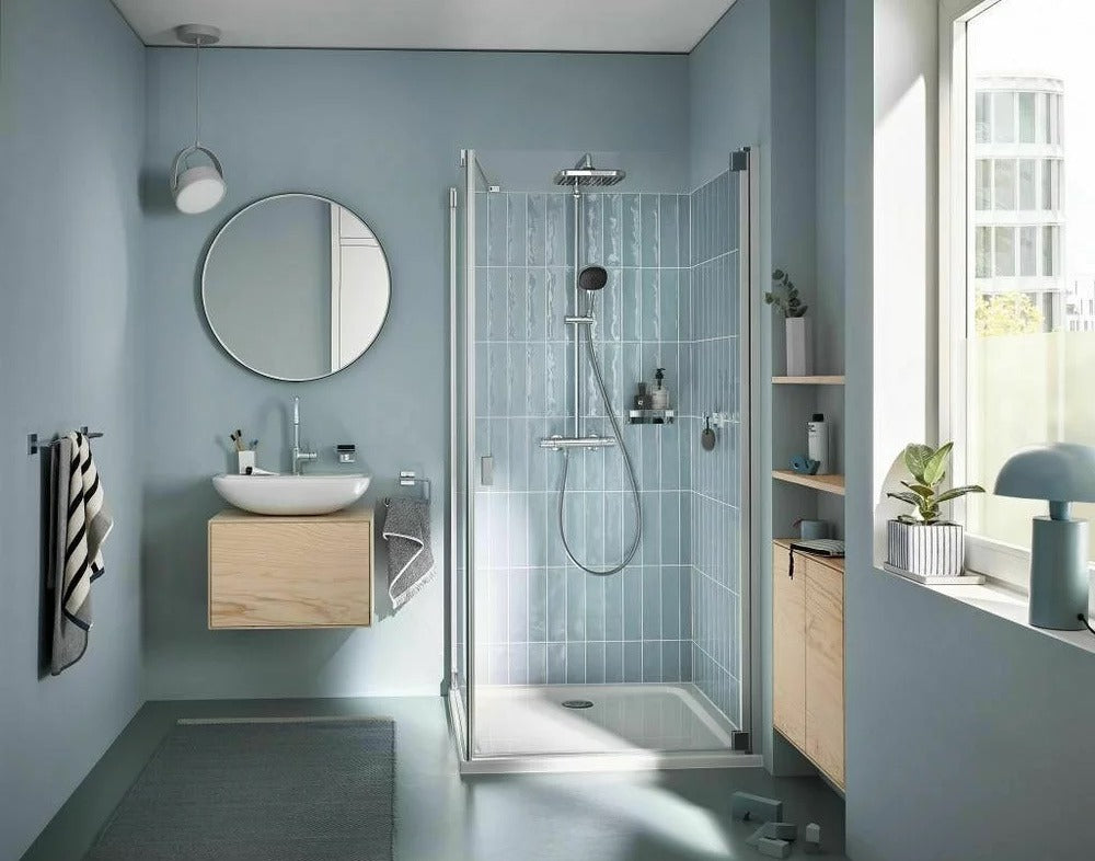 Coloana dus cu baterie si termostat Grohe Vitalio Start Cube 250, crom