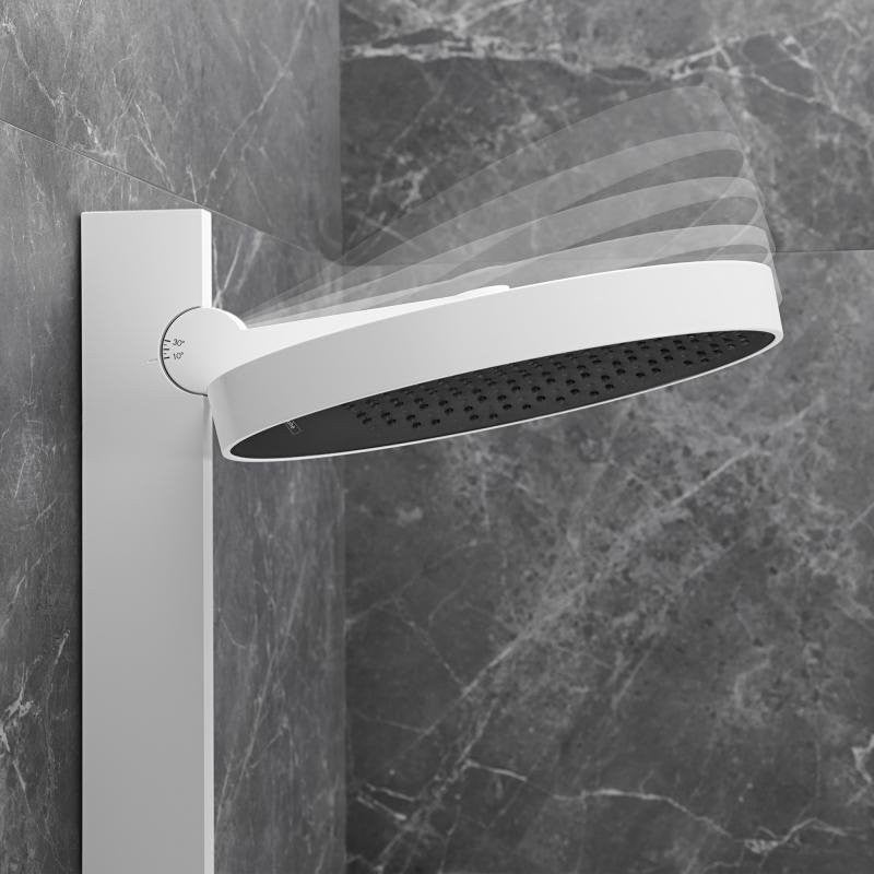 Coloana dus fara baterie Hansgrohe Rainfinity, cu 2 polite, alb mat