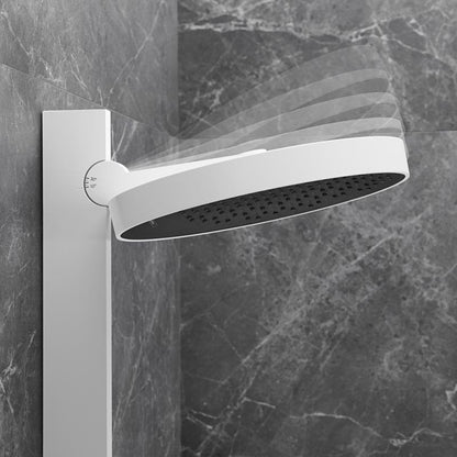 Coloana dus fara baterie Hansgrohe Rainfinity, cu 2 polite, alb mat