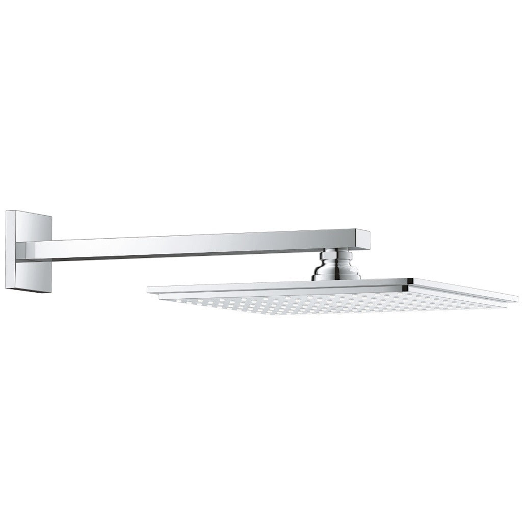 Palarie dus fix Grohe Rainshower Allure, cu brat, montaj pe perete 23x23 cm, crom