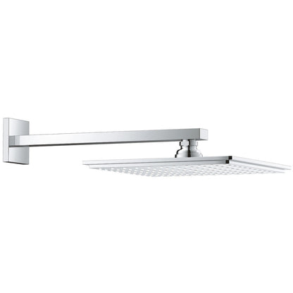 Palarie dus fix Grohe Rainshower Allure, cu brat, montaj pe perete 23x23 cm, crom