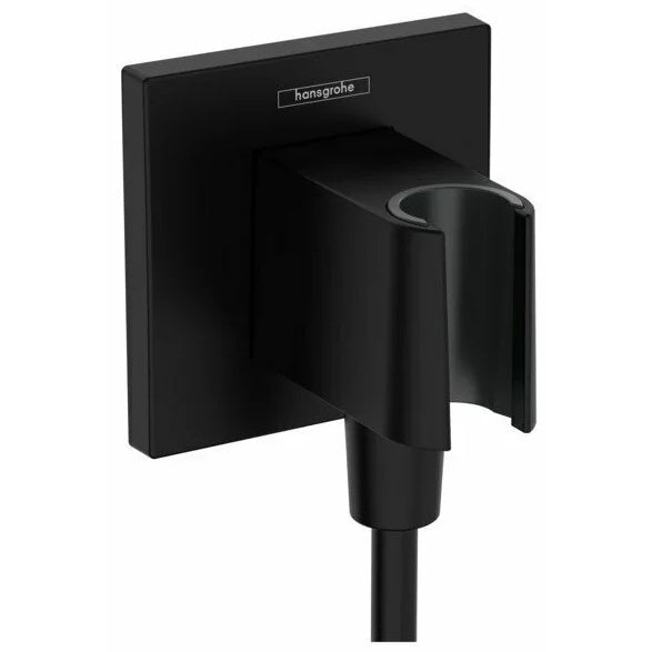 Hansgrohe Fixfit E Cot de iesire cu suport dus, negru mat